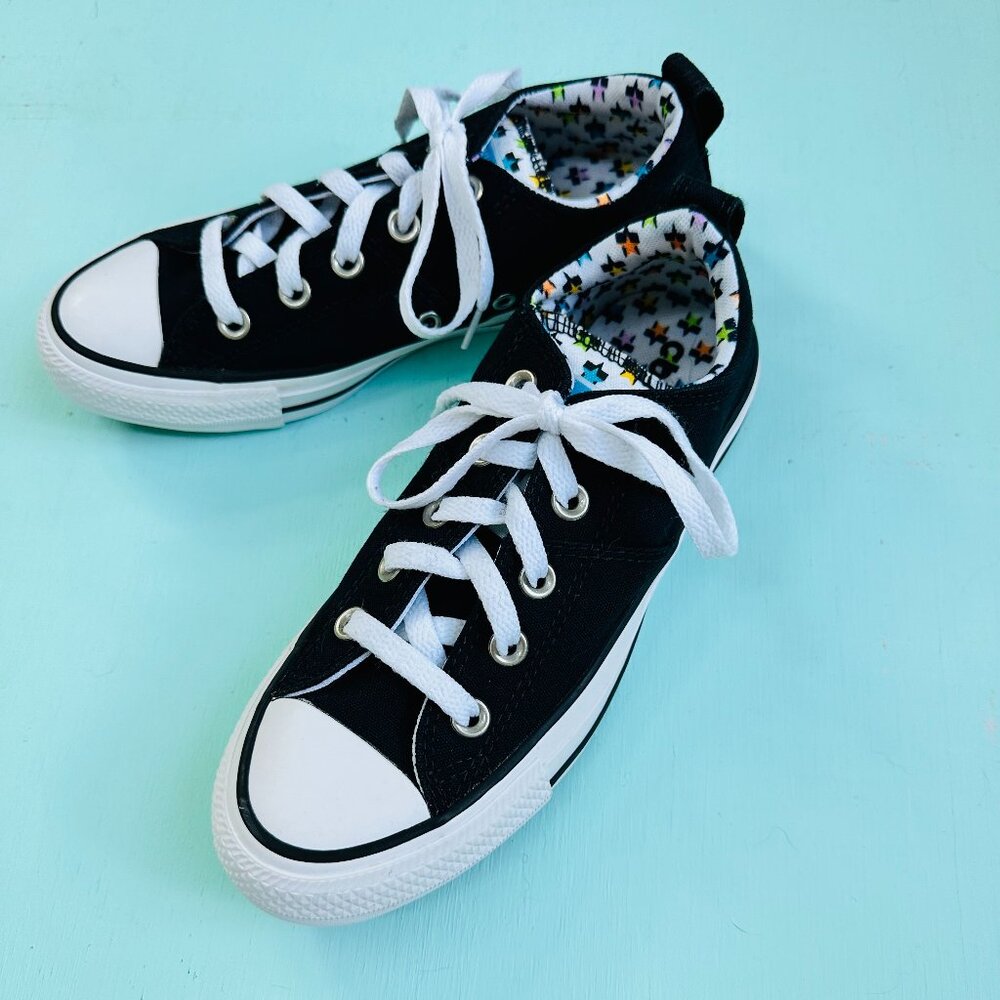 Converse All Star Sneakers Black Multi-Colored Stars Women's Size 6